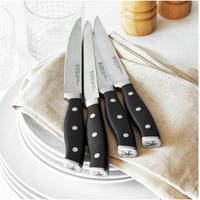 HENCKELS - Forged Accent 4 PC Steak Knife Set with Black Handle - 19549-004