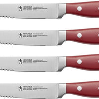 HENCKELS - Forged Accent 4 PC Steak Knife Set with Red Handle - 19547-004