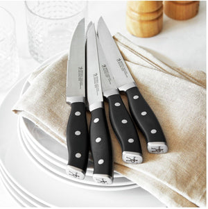 HENCKELS - Forged Accent 4 PC Steak Knife Set with Black Handle - 19549-004