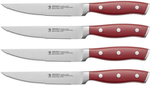 HENCKELS - Forged Accent 4 PC Steak Knife Set with Red Handle - 19547-004