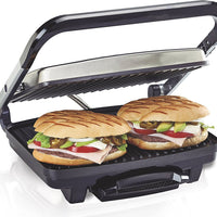Hamilton Beach - 100 Sq. In. Panini Press & Indoor Grill - 25410C