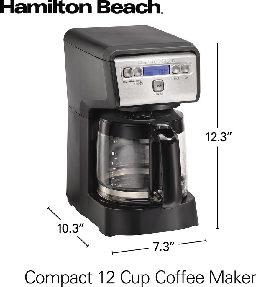 Hamilton Beach - 12 Cup Compact Programmable Coffee Maker - 46200C
