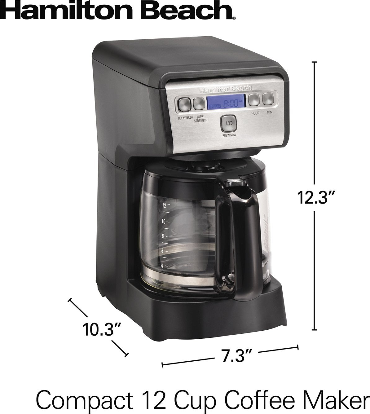 Hamilton Beach - 12 Cup Compact Programmable Coffee Maker - 46200C - DISCONTINUED