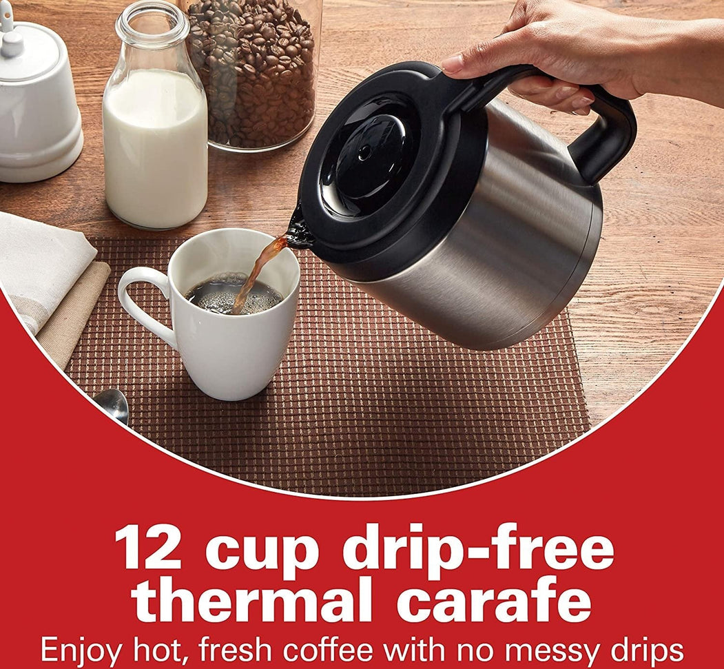Hamilton Beach - 12 Cup Programmable Front-Fill Coffee Maker with Thermal Carafe - 46391