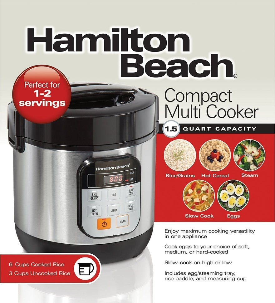 Hamilton Beach - 1.5 QT Compact Multi-Cooker - 37524