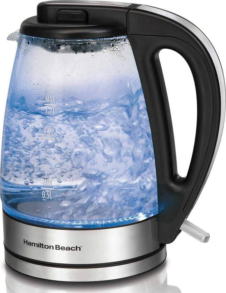 Hamilton Beach - 1.7 L Glass Electric Kettle with Blue Illumination - 40865C