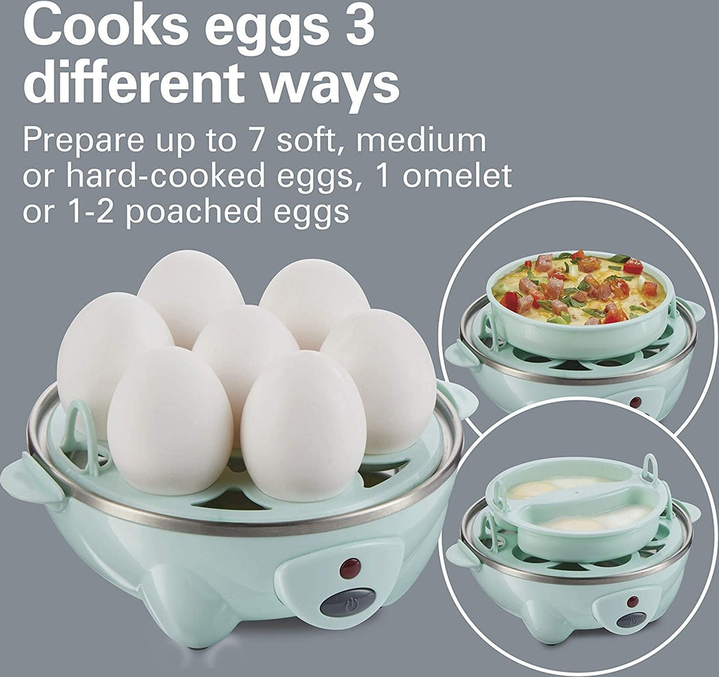 Hamilton Beach - 3-in-1 Egg Cooker with 7 Egg Capacity Mint - 25504