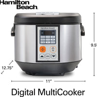 Hamilton Beach - 4.5 QT Digital Multi-Cooker with Glass Lid - 37523