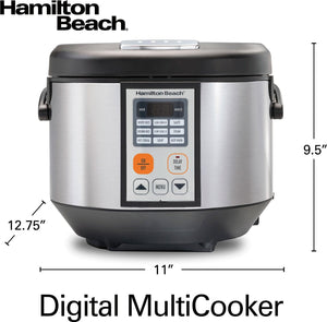 Hamilton Beach - 4.5 QT Digital Multi-Cooker with Glass Lid - 37523