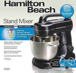 Hamilton Beach - 7 Speed Stand Mixer Metalic Black - 63394C