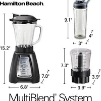 Hamilton Beach - MultiBlend System with Glass Jar/Travel Jar & Food Chopper - 58242 - DISCONTINUED