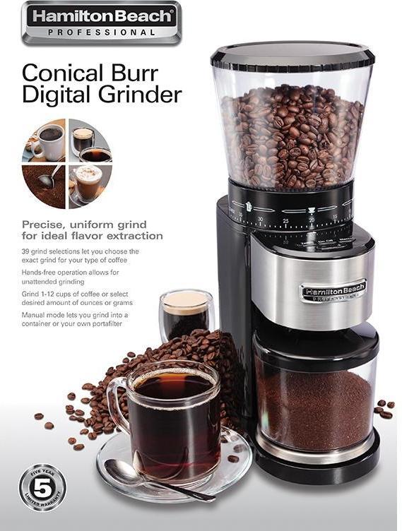 Hamilton Beach - Professional Conical Burr Digital Coffee Grinder - 80405 - DISCONTINUED