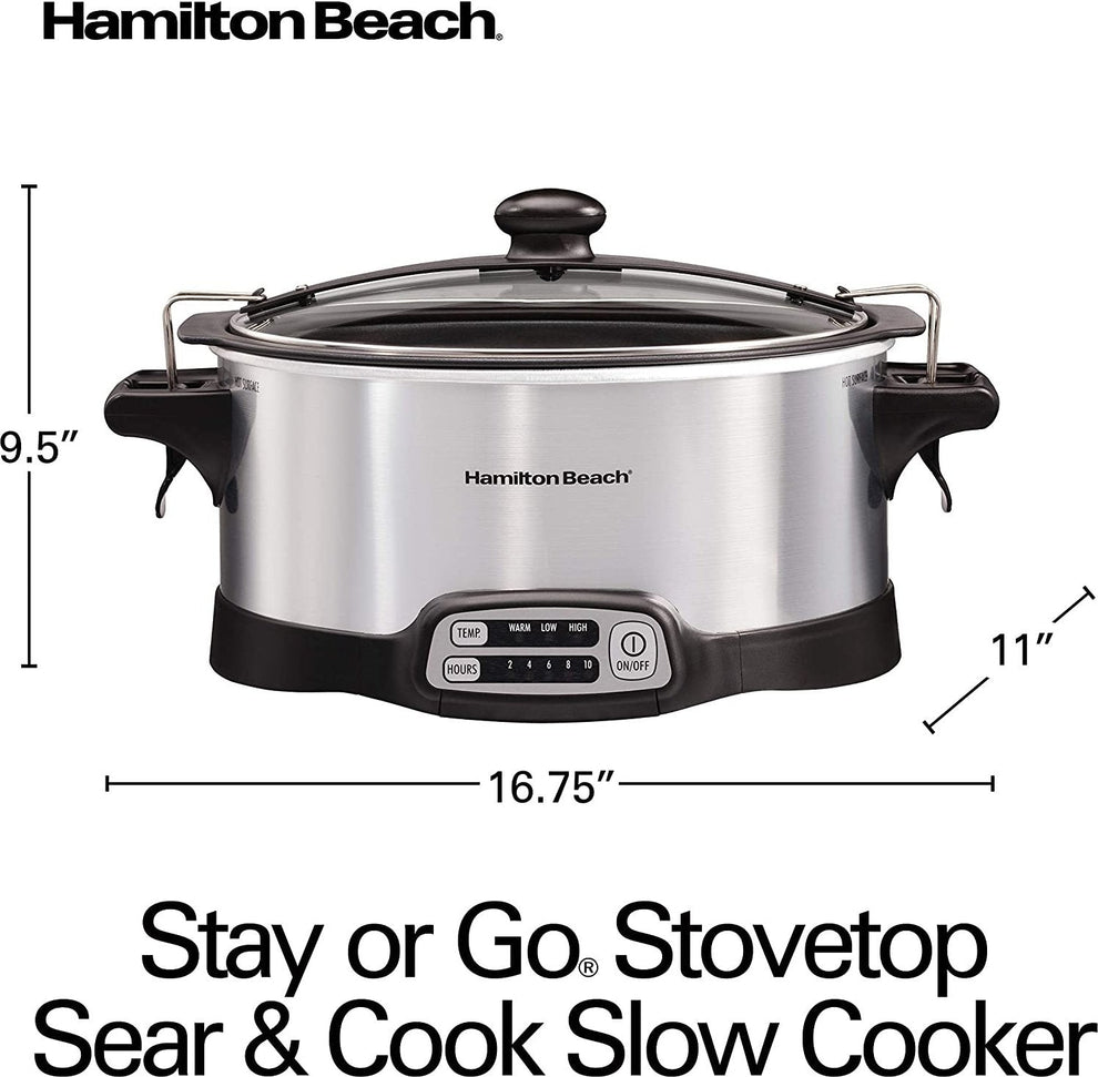 Hamilton Beach - Stay or Go Stovetop Sear & Cook Slow Cooker - 33663