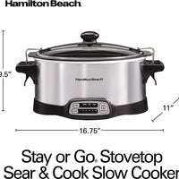 Hamilton Beach - Stay or Go Stovetop Sear & Cook Slow Cooker - 33663