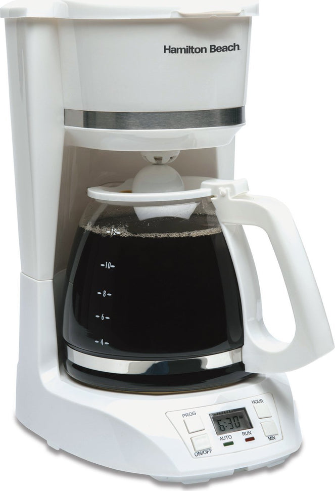 Hamilton Beach - White 12 Cup Digital Programmable Coffee Maker - 43871
