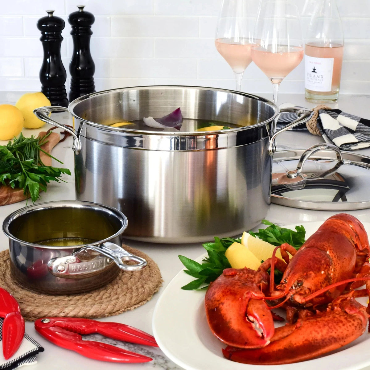 Hestan - 8 QT ProBond Stainless Steel Covered Stock Pot - 31567