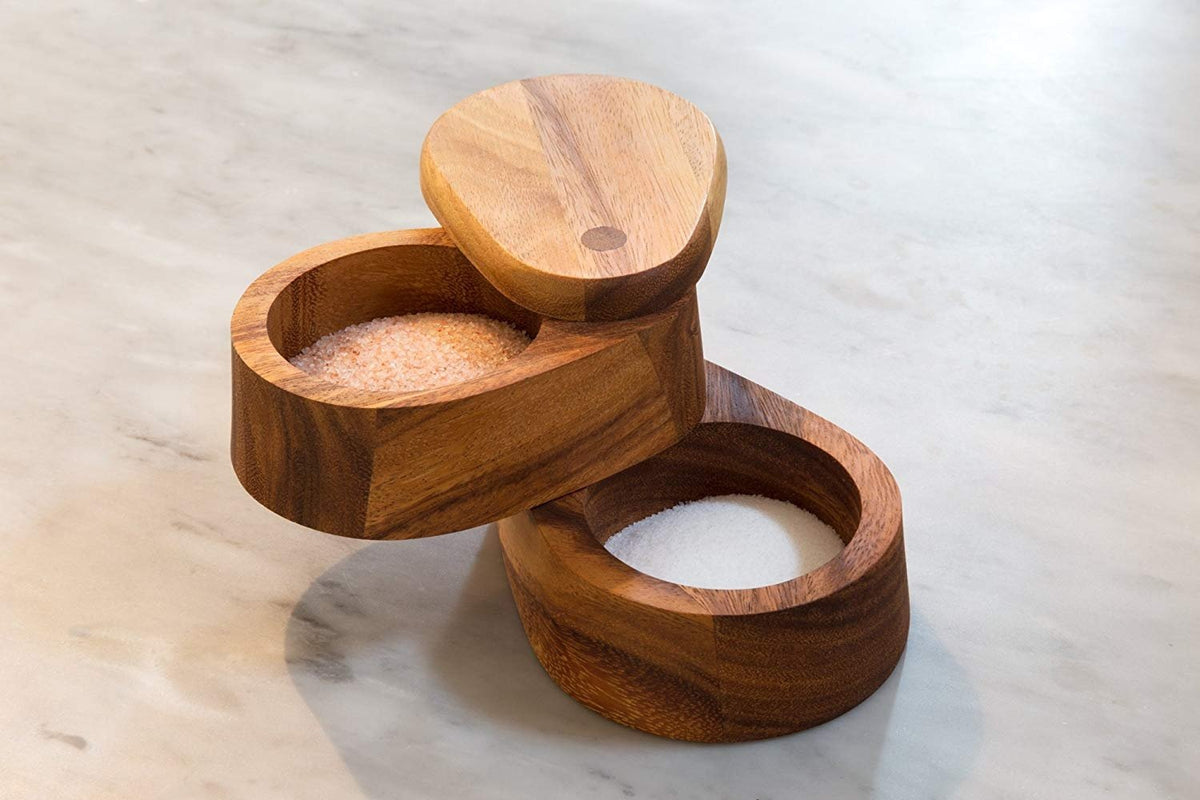 Ironwood Gourmet - Double Layer Swivel Salt Box - 28577