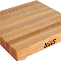 John Boos - 12" x 12" x 1.5" Maple Cutting Board with Wood Bun Feet - B12S
