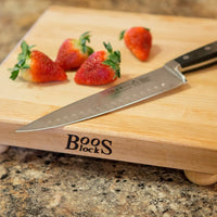 John Boos - 12" x 12" x 1.5" Maple Cutting Board with Wood Bun Feet - B12S