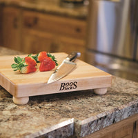 John Boos - 12" x 12" x 1.5" Maple Cutting Board with Wood Bun Feet - B12S