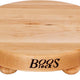 John Boos - 12" x 1.5" Round Maple Cutting Board with Wood Bun Feet - B12R