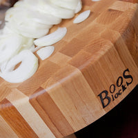 John Boos - 12" x 3" Round Maple Wood End Grain Chopping Block with Feet - MCR1