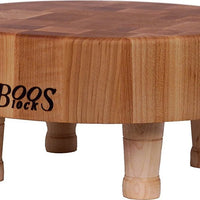 John Boos - 12" x 3" Round Maple Wood End Grain Chopping Block with Feet - MCR1
