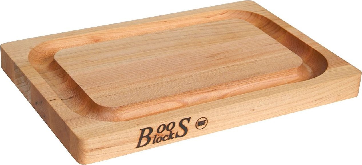 John Boos - 12" x 8" x 1" Chop-N-Slice Maple Cutting Board with Juice Groove - 209