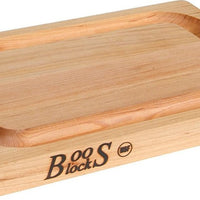 John Boos - 12" x 8" x 1" Chop-N-Slice Maple Cutting Board with Juice Groove, Pack of 6 - 209-6