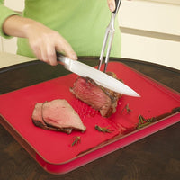 Joseph Joseph - 15" x 11" Red Cut&Carve Plus Cutting Board - 60004
