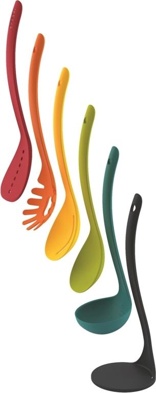 Joseph Joseph 5 Piece Nest Assorted Colours Utensil Plus Set with Stand - 10124
