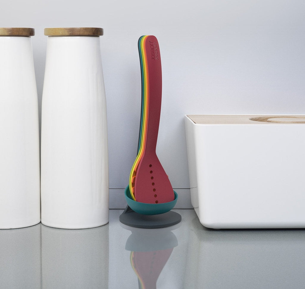 Joseph Joseph 5 Piece Nest Assorted Colours Utensil Plus Set with Stand - 10124