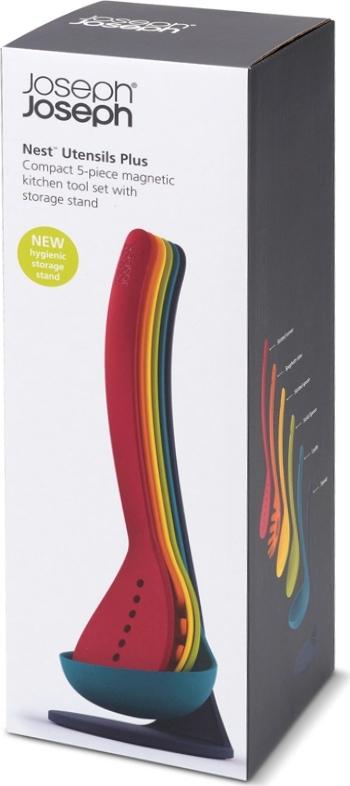 Joseph Joseph 5 Piece Nest Assorted Colours Utensil Plus Set with Stand - 10124