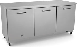 Kelvinator Commercial - 72" Under Counter Refrigerator with 3 Doors - KCHUC72R