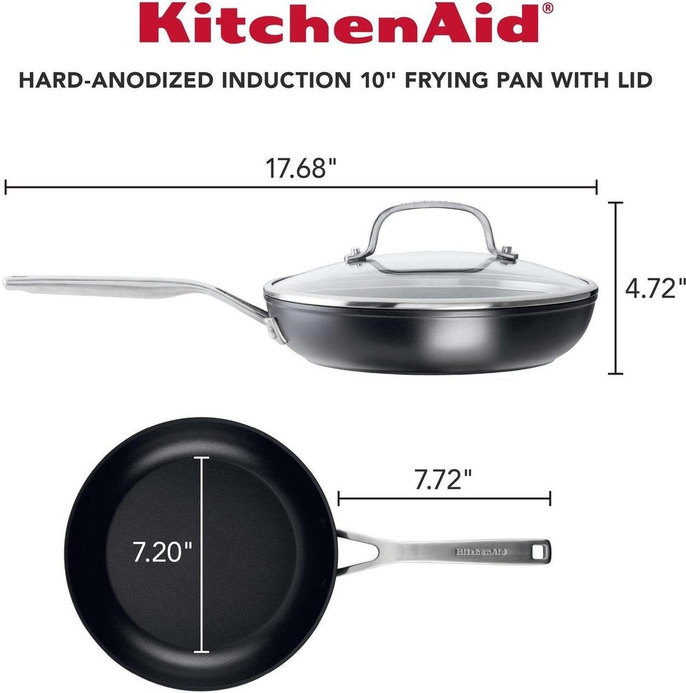 KitchenAid - 10" Hard Anodized Induction Nonstick Frying Pan with Lid 25cm - 80122-TF05