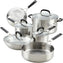 KitchenAid - 10 PC Brushed Stainless Steel Cookware Set - 71017-TF05