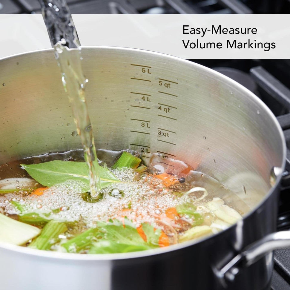 KitchenAid - 11 PC 3-Ply Base Brushed Stainless Steel Cookware Set - 71001-TF05