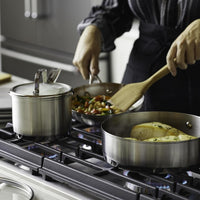 KitchenAid - 11 PC 3-Ply Base Brushed Stainless Steel Cookware Set - 71001-TF05