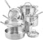 KitchenAid - 11 PC 3-Ply Base Brushed Stainless Steel Cookware Set - 71001-TF05