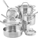 KitchenAid - 11 PC 3-Ply Base Brushed Stainless Steel Cookware Set - 71001