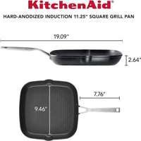 KitchenAid - 11.25" Hard Anodized Induction Nonstick Grill Pan 29cm - 80126