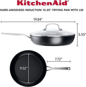 KitchenAid - 12.25" Hard Anodized Induction Nonstick Frying Pan with Lid 31cm - 80123