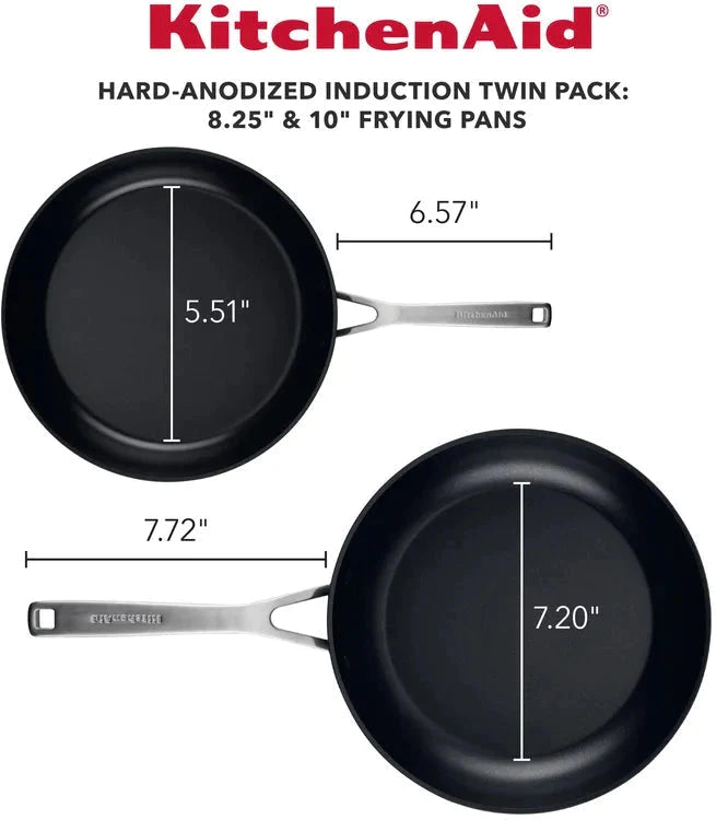 KitchenAid - 2 PC Hard Anodized Nonstick Fry Pans With Stainless Handles - 80193