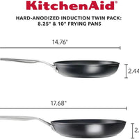 KitchenAid - 2 PC Hard Anodized Nonstick Fry Pans With Stainless Handles - 80193 - DISCONTINUED
