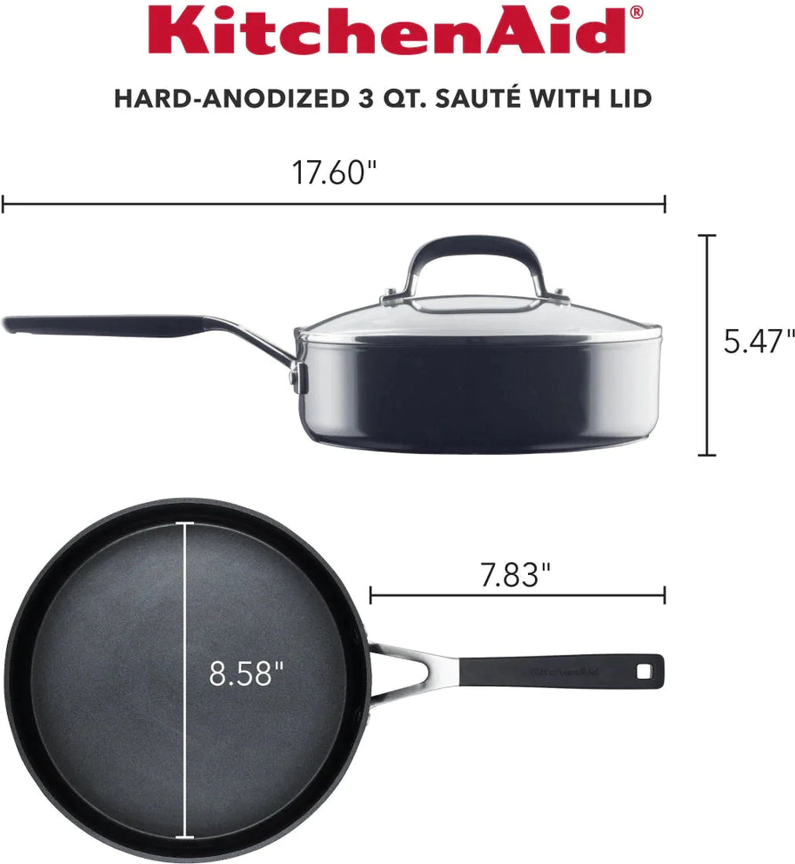 KitchenAid - 3 QT Hard Anodized Nonstick Saute Pan - 84804-TF05