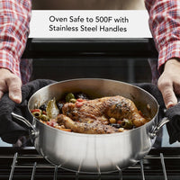 KitchenAid - 4 QT 3-Ply Base Brushed Stainless Steel Casserole with Lid 3.8L - 71011