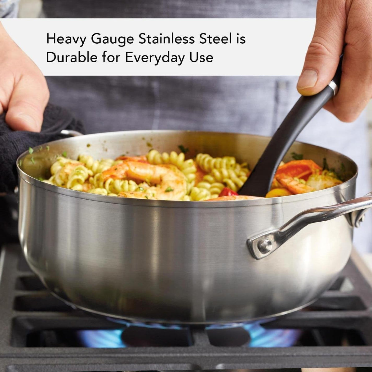 KitchenAid - 4 QT 3-Ply Base Brushed Stainless Steel Casserole with Lid 3.8L - 71011