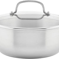 KitchenAid - 4 QT 3-Ply Base Brushed Stainless Steel Casserole with Lid 3.8L - 71011