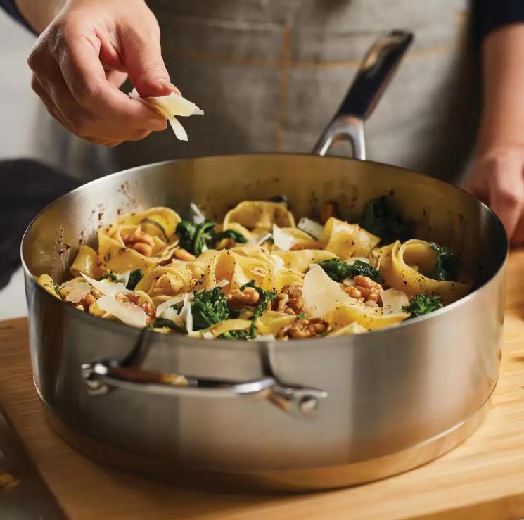 KitchenAid - 4.5 QT 3-Ply Brushed Stainless Steel Saute Pan - 71027