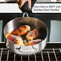 KitchenAid - 4.5 QT 3-Ply Brushed Stainless Steel Saute Pan - 71027